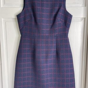 Donna Morgan Navy And red Dress Geometric Window Pane Check Size 10